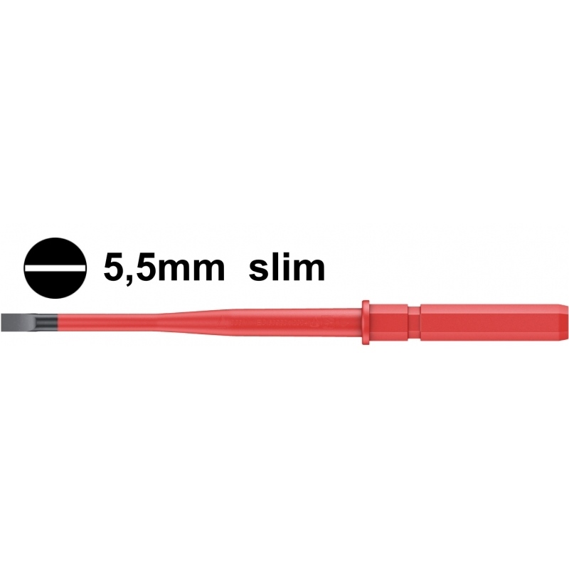 WERA trzpień wymienny Slim płaski 5,5x154 mm VDE 60 iS Kraftform Kompakt 05003408001