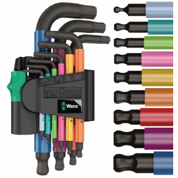 WERA 950/9 Hex-Plus Multicolour 2 zestaw kluczy trzpieniowych z kulką 9 sztuk 05133164001