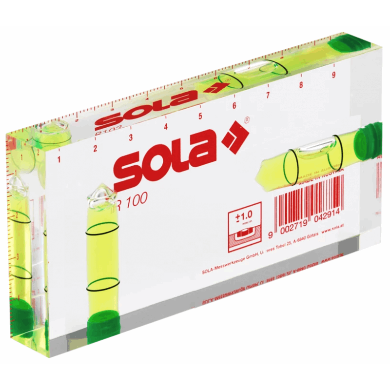 Poziomica SOLA R100 akrylowy blok z libelkami 1622101