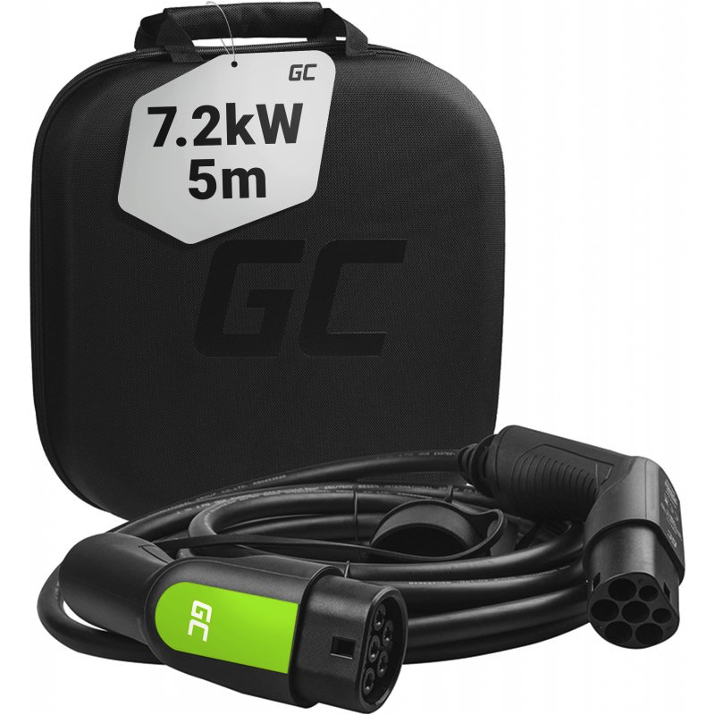 Green Cell kabel do ładowania do samochodów elektrycznych 7,2kW 5m Typ 2 EV/PHEV