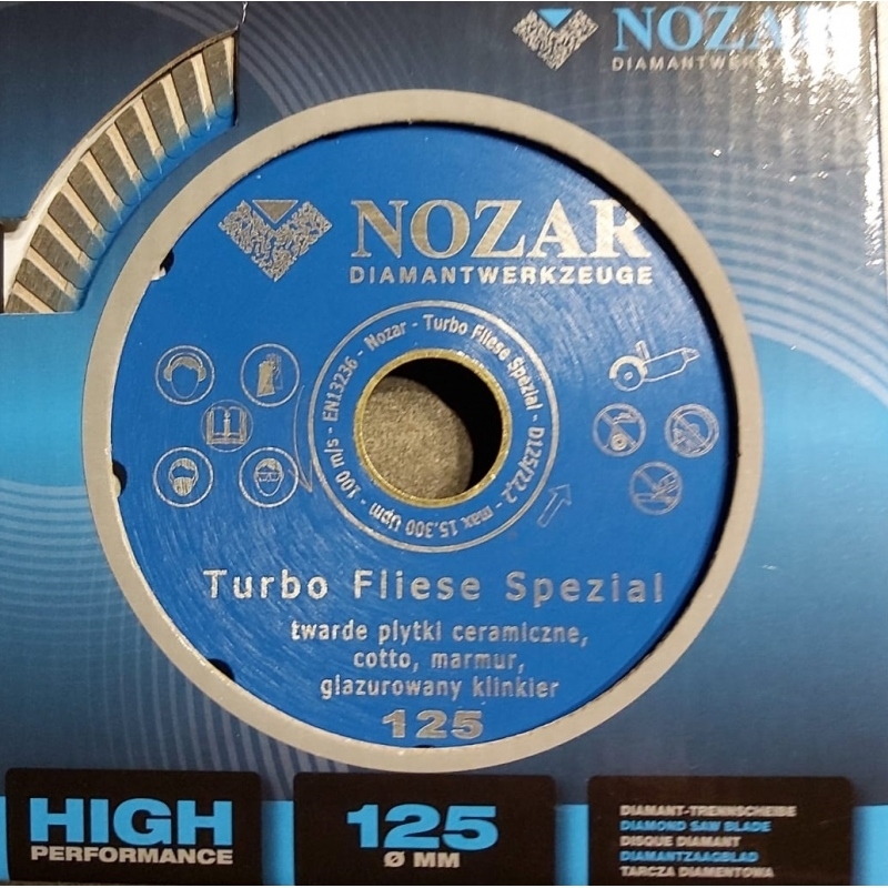 NOZAR tarcza diamentowa do płytek ceramiki Turbo Fliese Spezial 125 mm